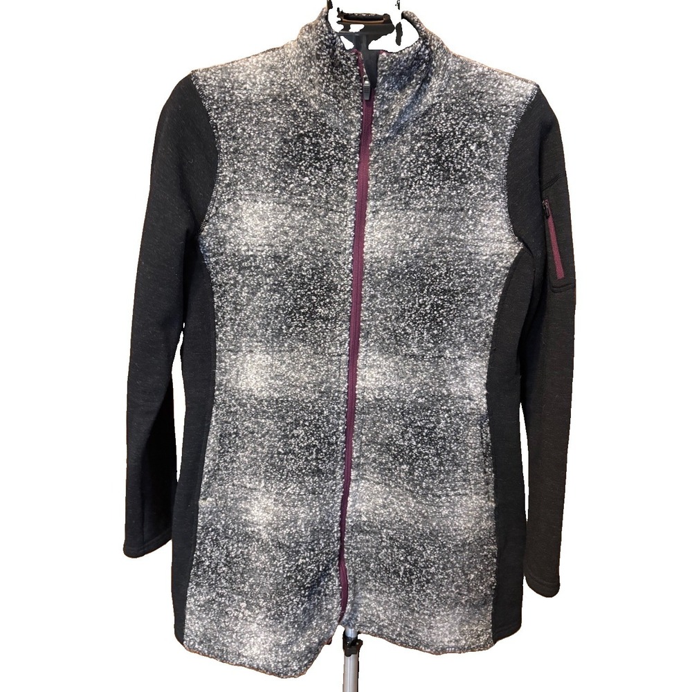 Title Nine Womens M Gray Black Wool Blend Stretch Parka Gorpcore Breathable Hike